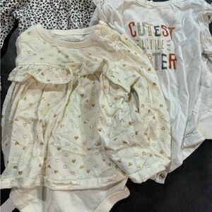 Carter's Cream and Gold Heart One-Piece Bodysuit